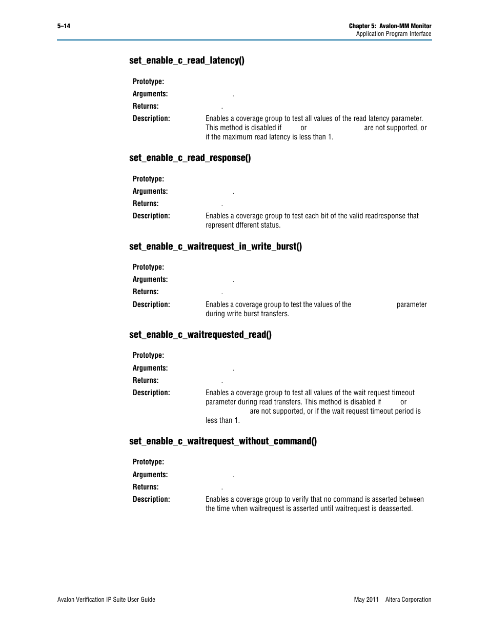 Set_enable_c_read_latency(), Set_enable_c_read_response(), Set_enable_c_waitrequest_in_write_burst() | Set_enable_c_waitrequested_read(), Set_enable_c_waitrequest_without_command() | Altera Avalon Verification IP Suite User Manual | Page 77 / 178