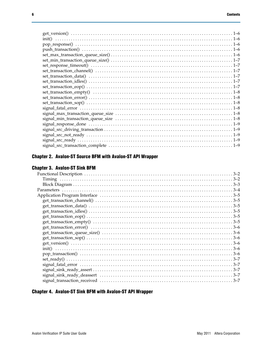 Altera Avalon Verification IP Suite User Manual | Page 8 / 178