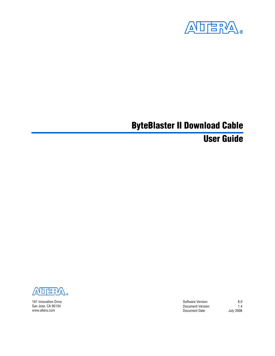 Altera ByteBlaster II User Manual | 26 pages