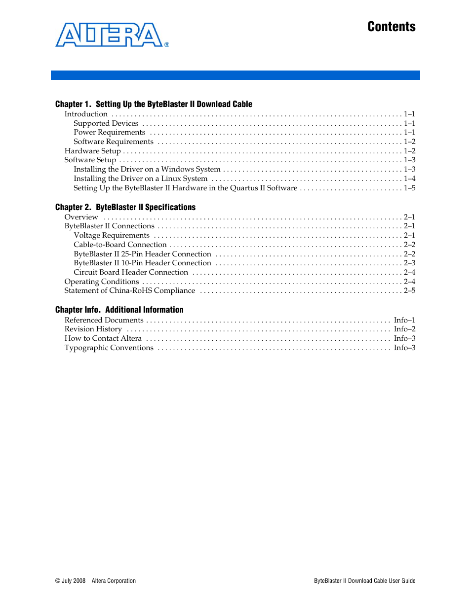 Altera ByteBlaster II User Manual | Page 3 / 26