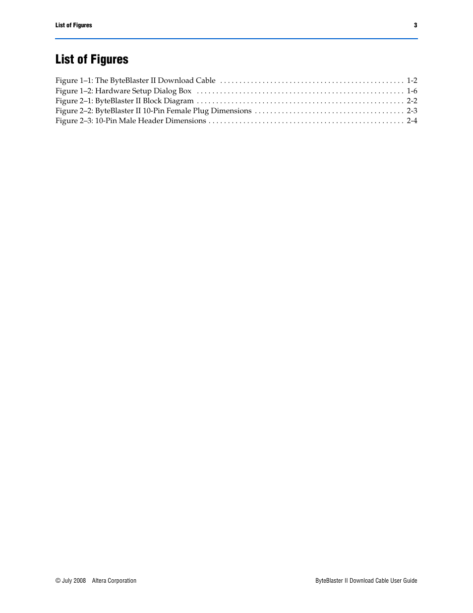 List of figures | Altera ByteBlaster II User Manual | Page 5 / 26