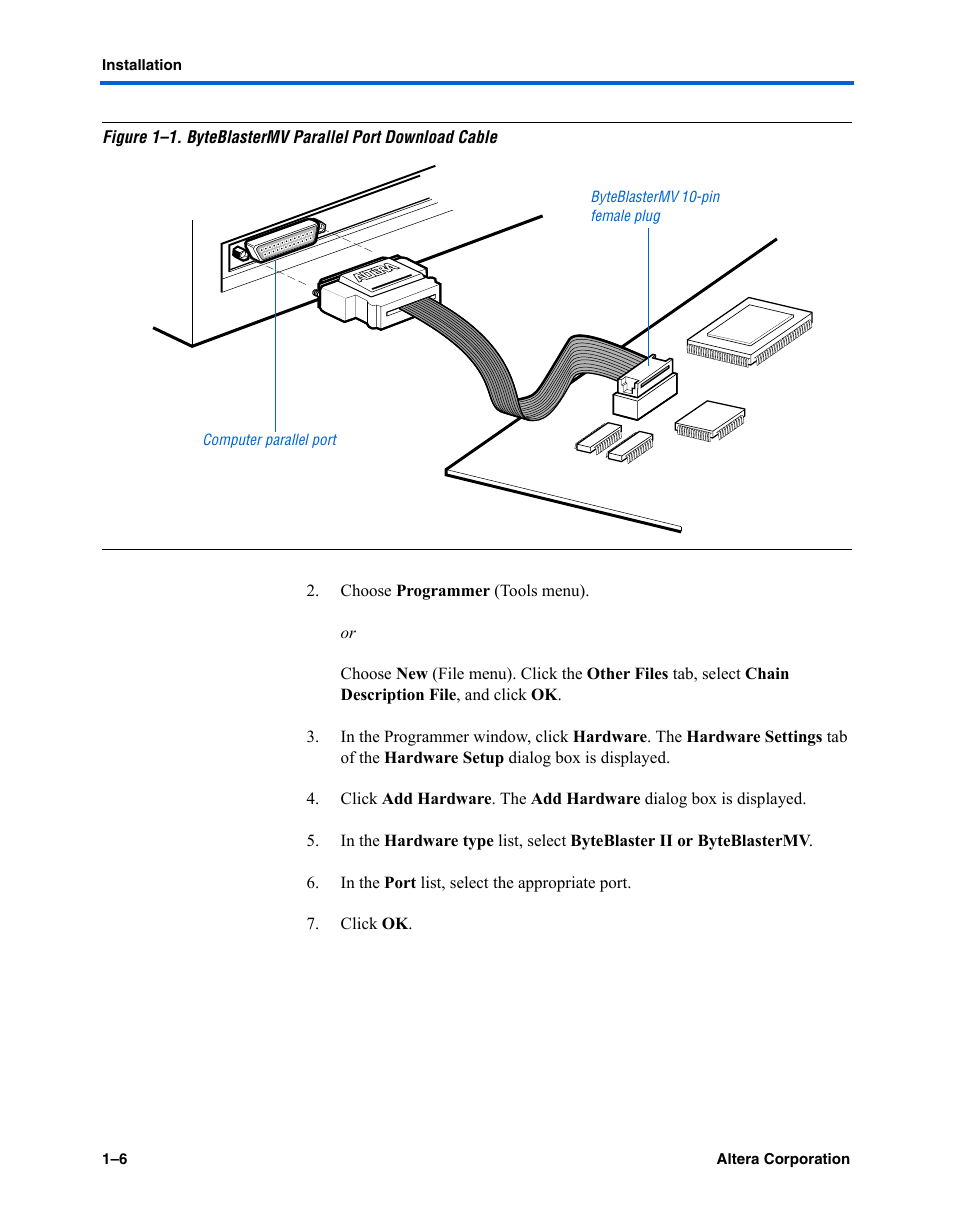 Altera ByteBlasterMV User Manual | Page 14 / 26