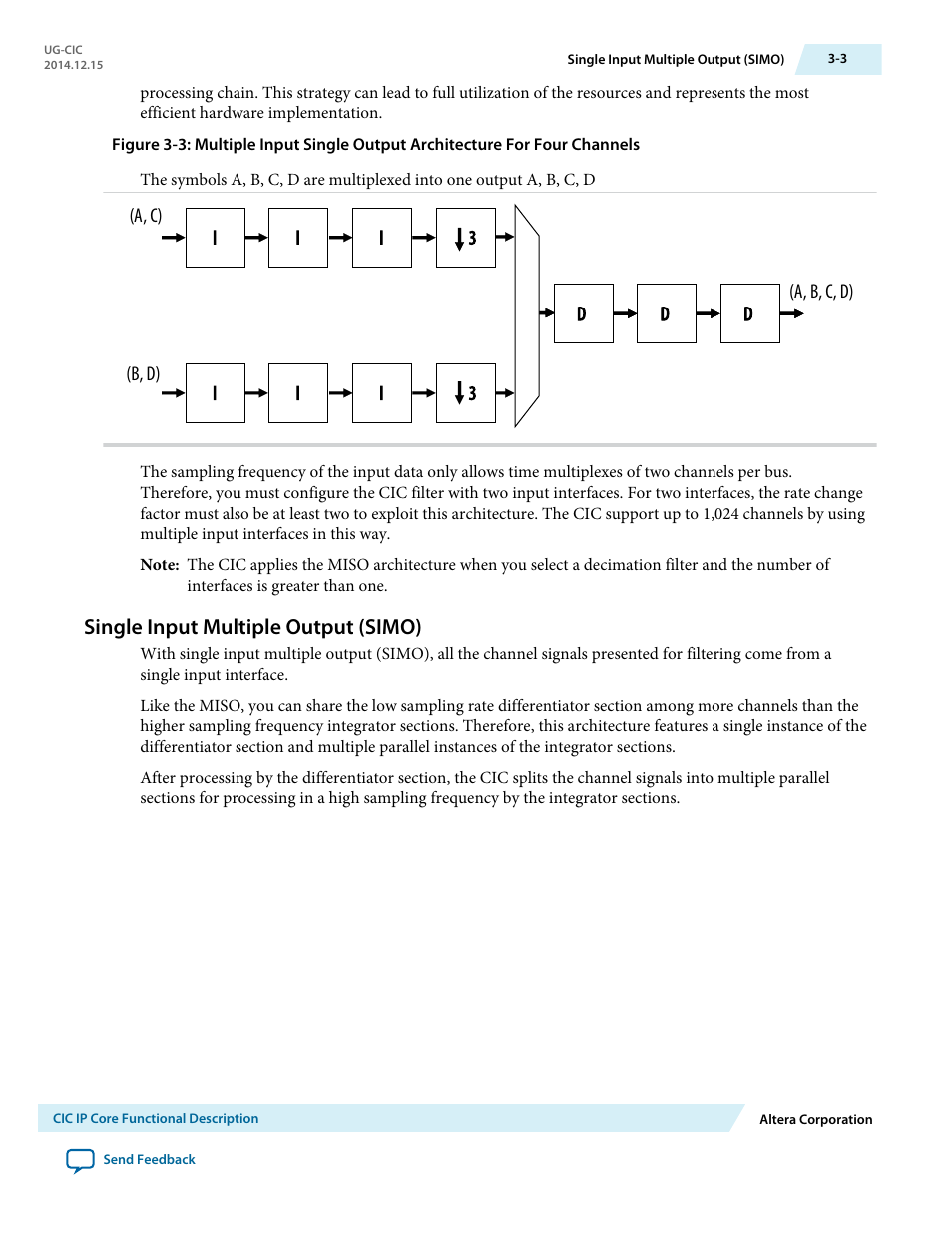 Single input multiple output (simo), Single input multiple output (simo) -3 | Altera CIC MegaCore Function User Manual | Page 19 / 30