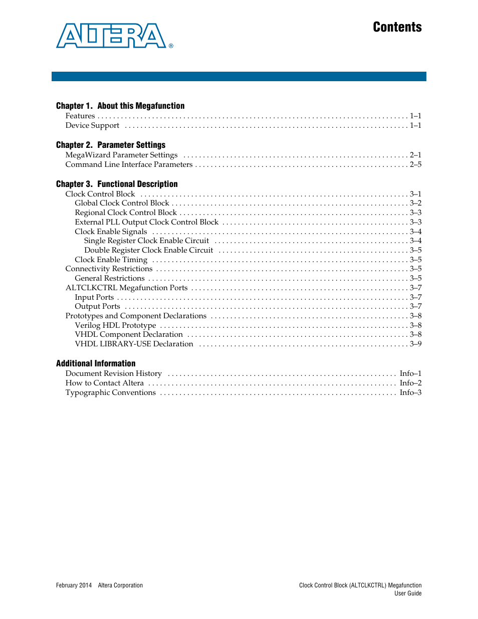 Altera Clock Control Block IP Core User Manual | Page 3 / 26