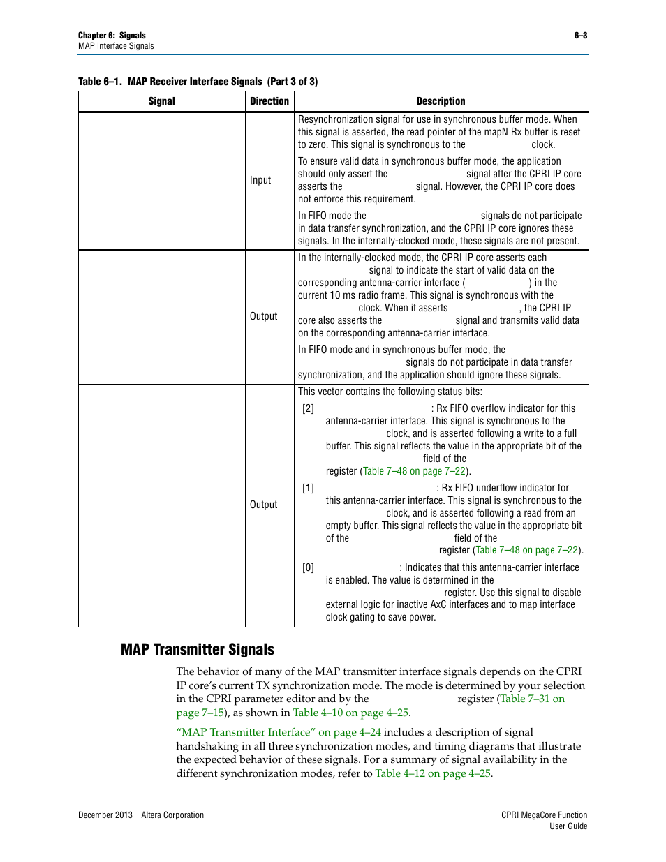 Map transmitter signals, Map transmitter signals –3, Er to | Altera CPRI IP Core User Manual | Page 101 / 220