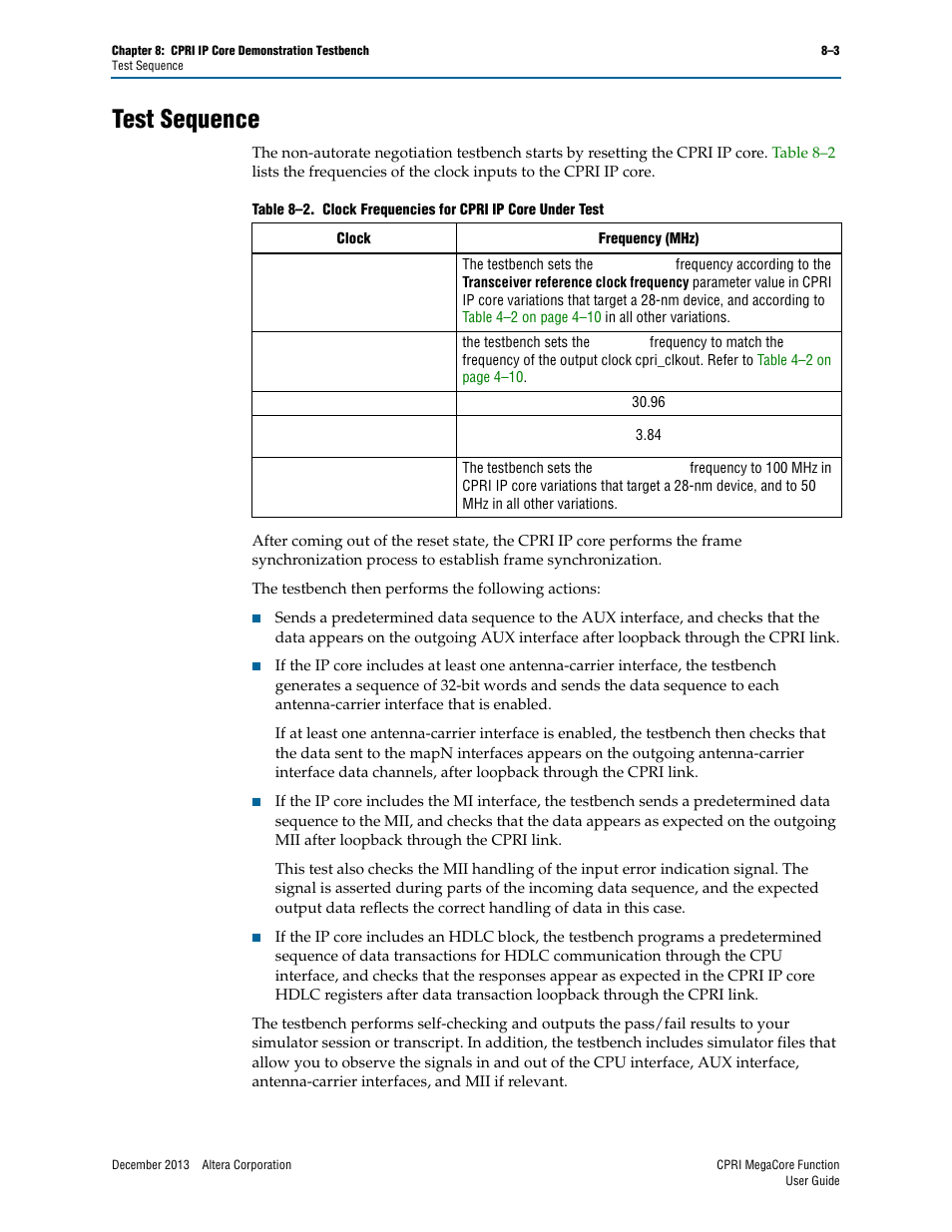 Test sequence, Test sequence –3 | Altera CPRI IP Core User Manual | Page 151 / 220
