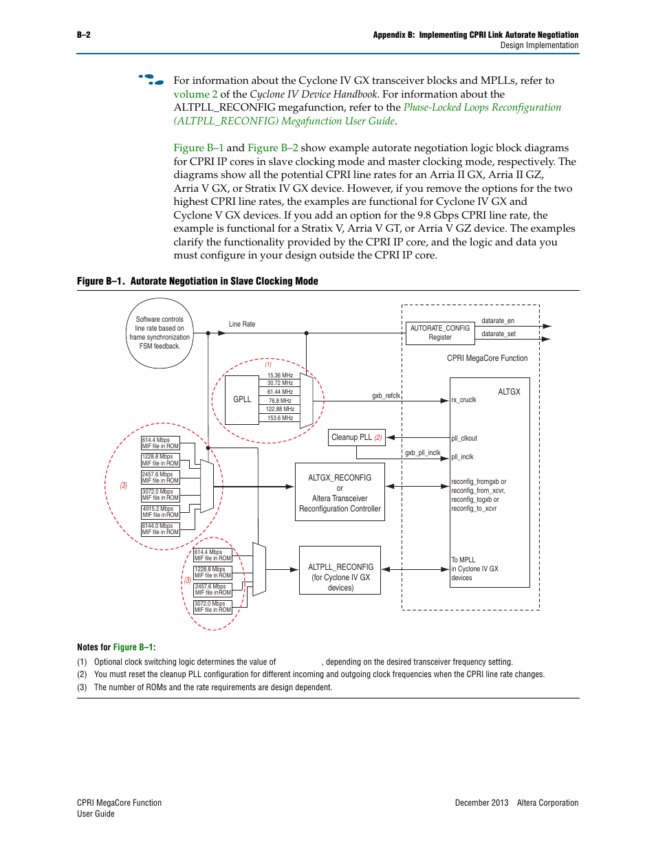Editor). refer to, Figure b–1, Refer to | Altera CPRI IP Core User Manual | Page 158 / 220