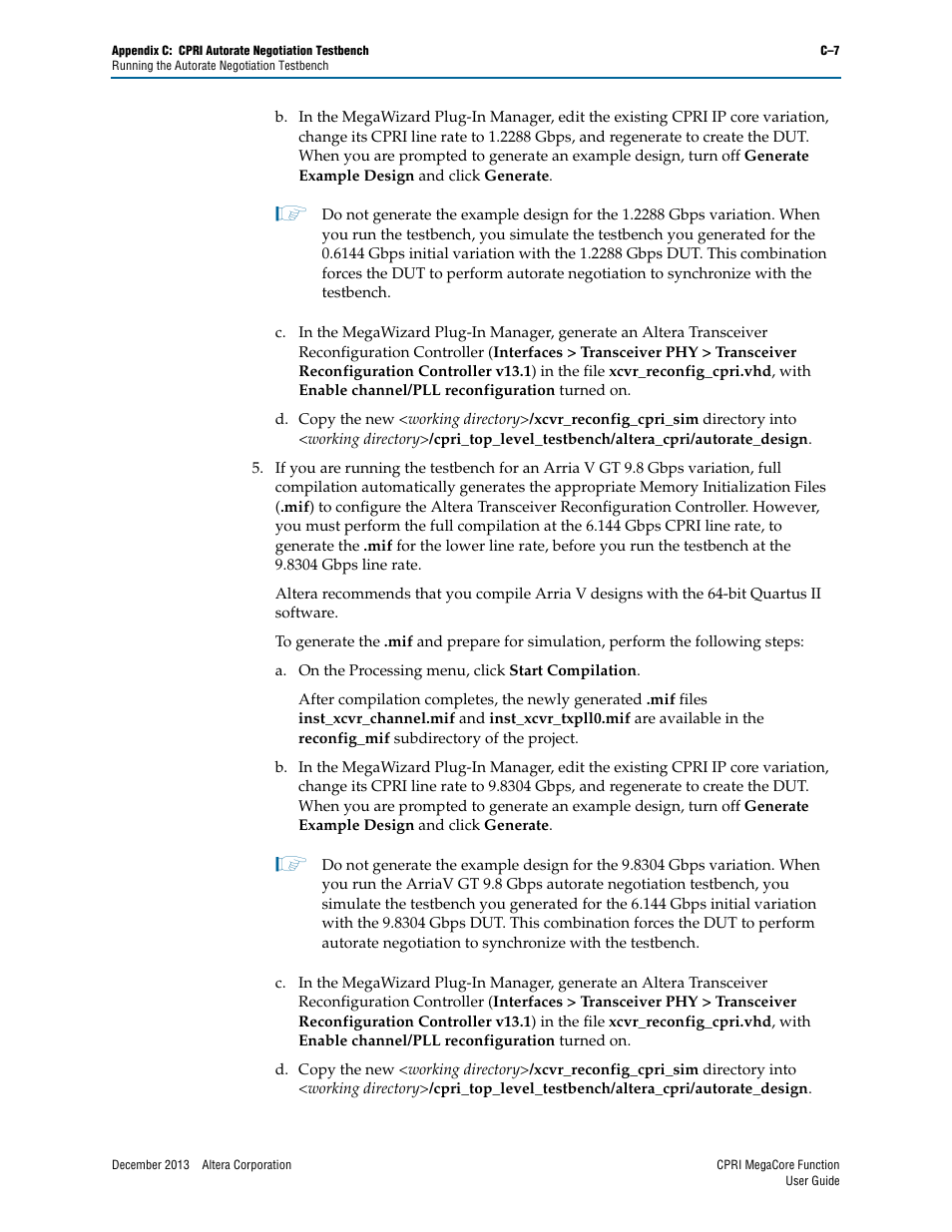 Altera CPRI IP Core User Manual | Page 169 / 220