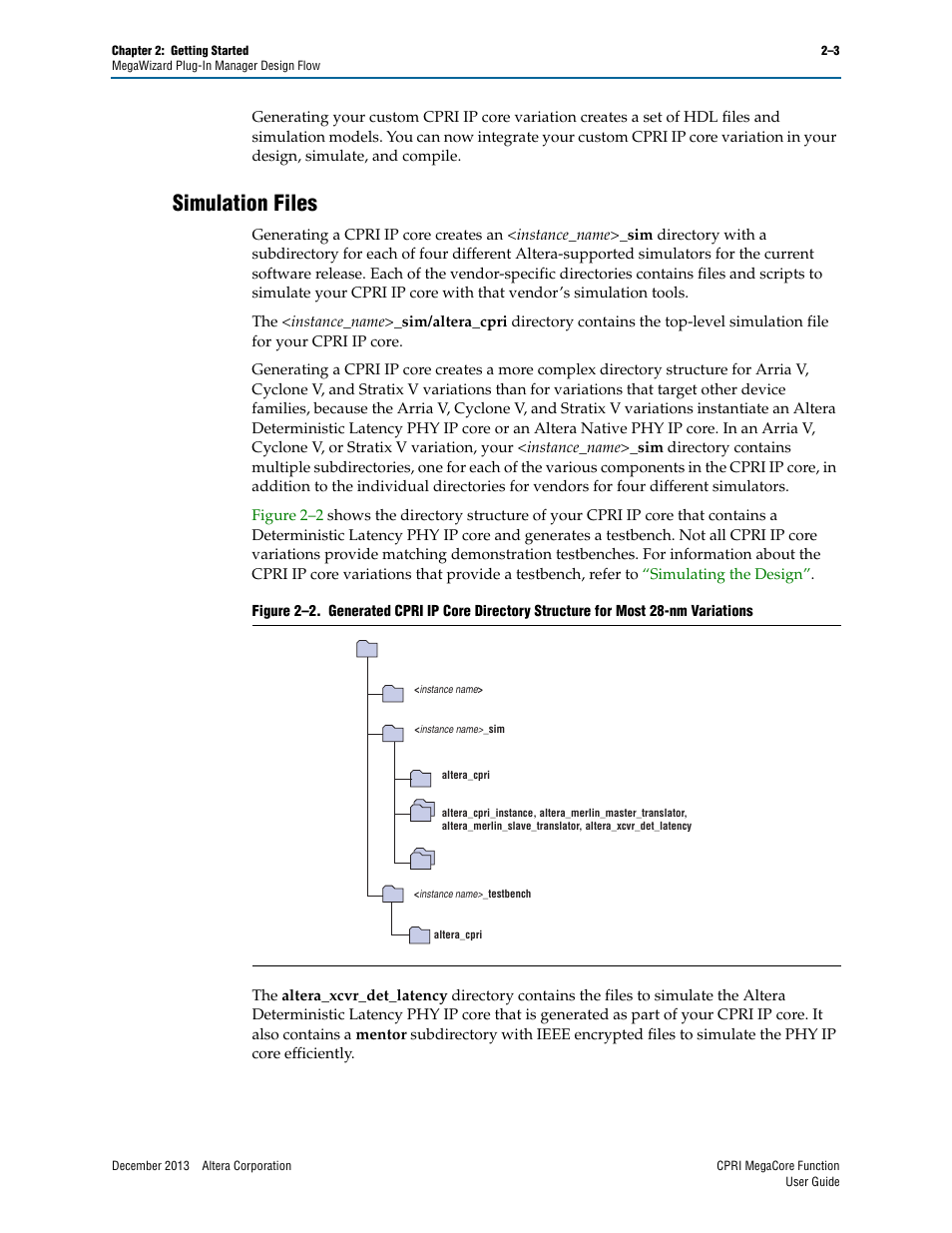 Simulation files, Simulation files –3 | Altera CPRI IP Core User Manual | Page 19 / 220