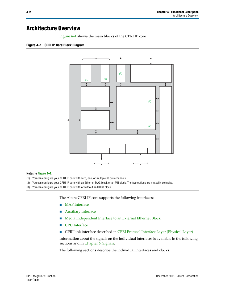 Architecture overview, Architecture overview –2 | Altera CPRI IP Core User Manual | Page 34 / 220