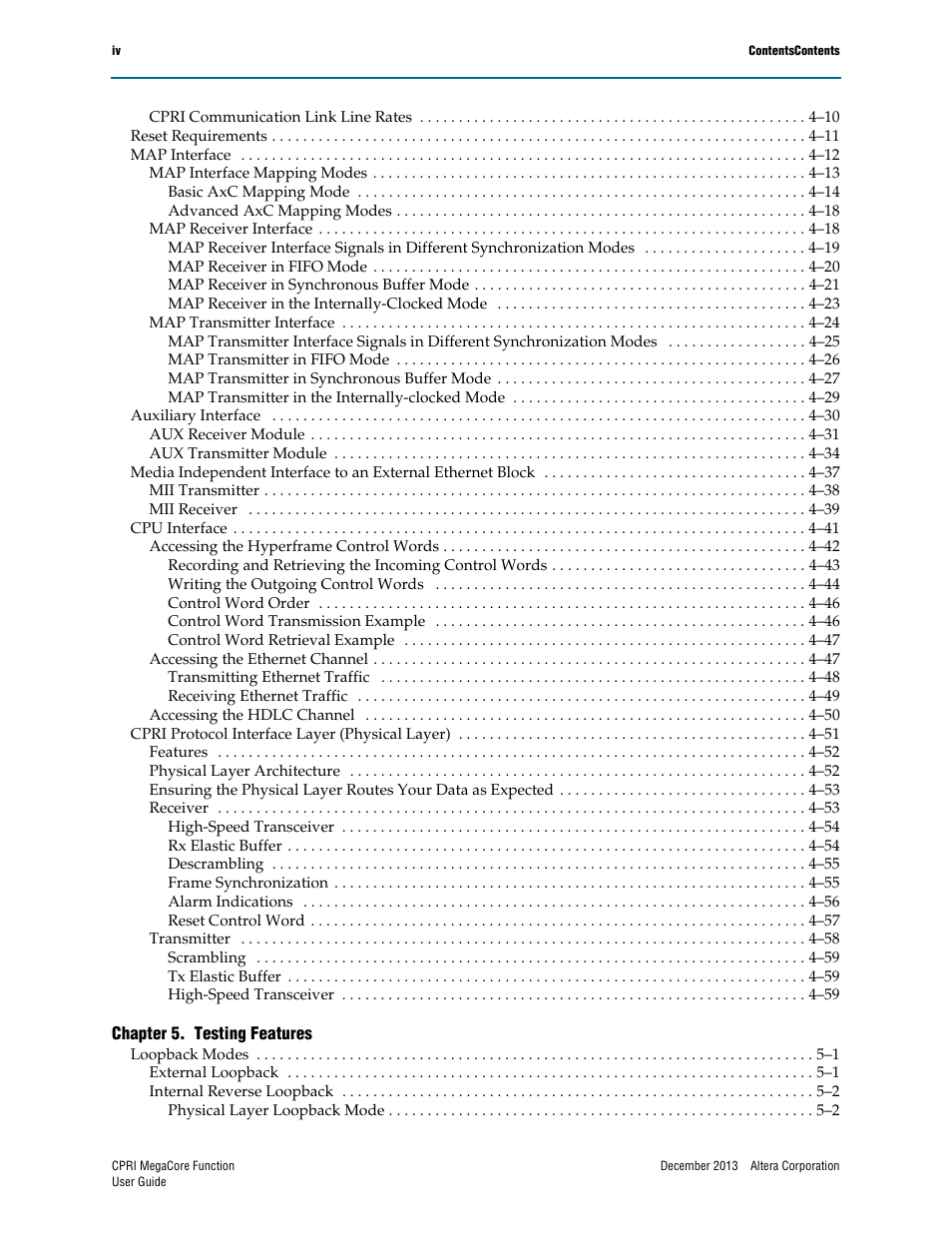 Altera CPRI IP Core User Manual | Page 4 / 220