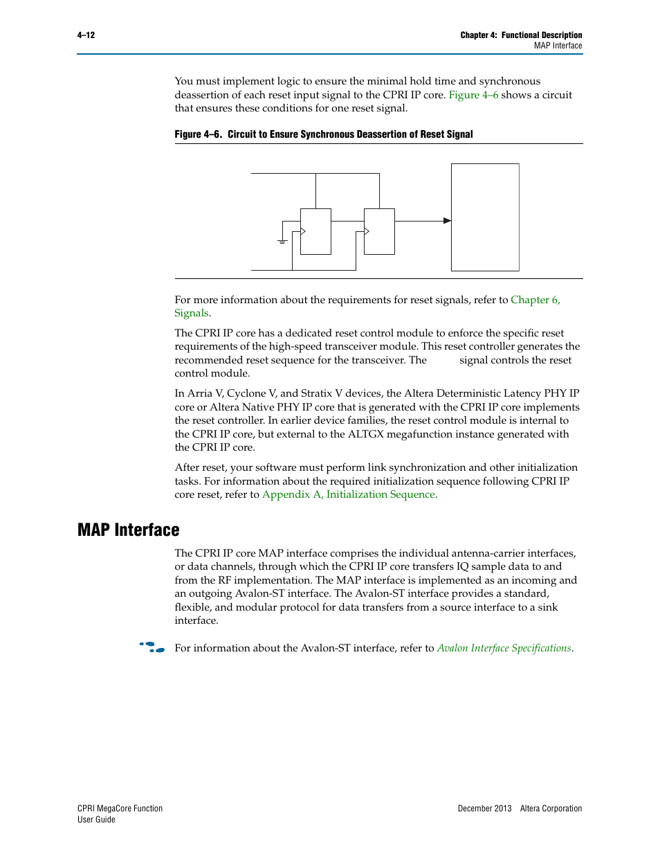Map interface, Map interface –12 | Altera CPRI IP Core User Manual | Page 44 / 220