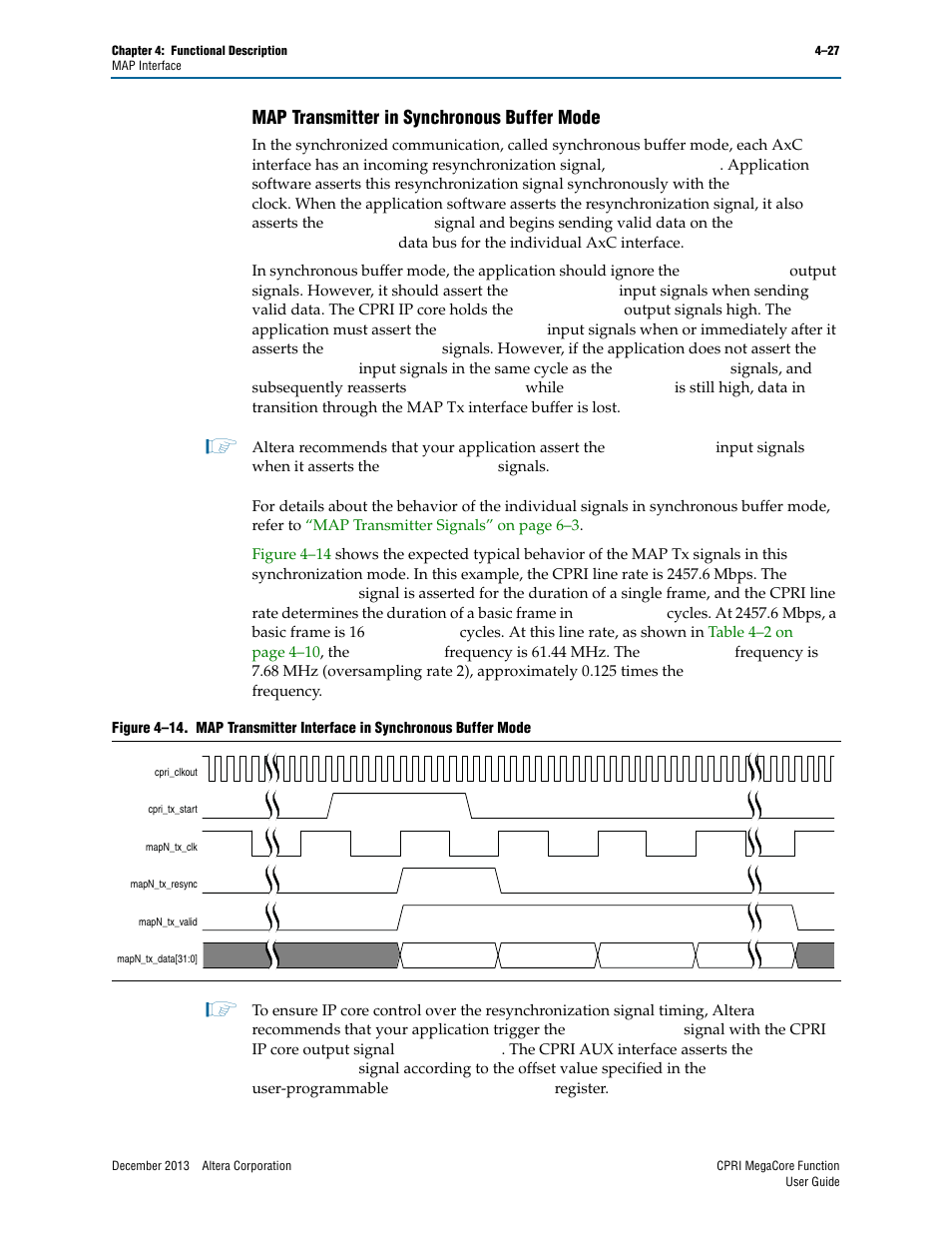 Map transmitter in synchronous buffer mode, Map transmitter in synchronous buffer mode –27 | Altera CPRI IP Core User Manual | Page 59 / 220