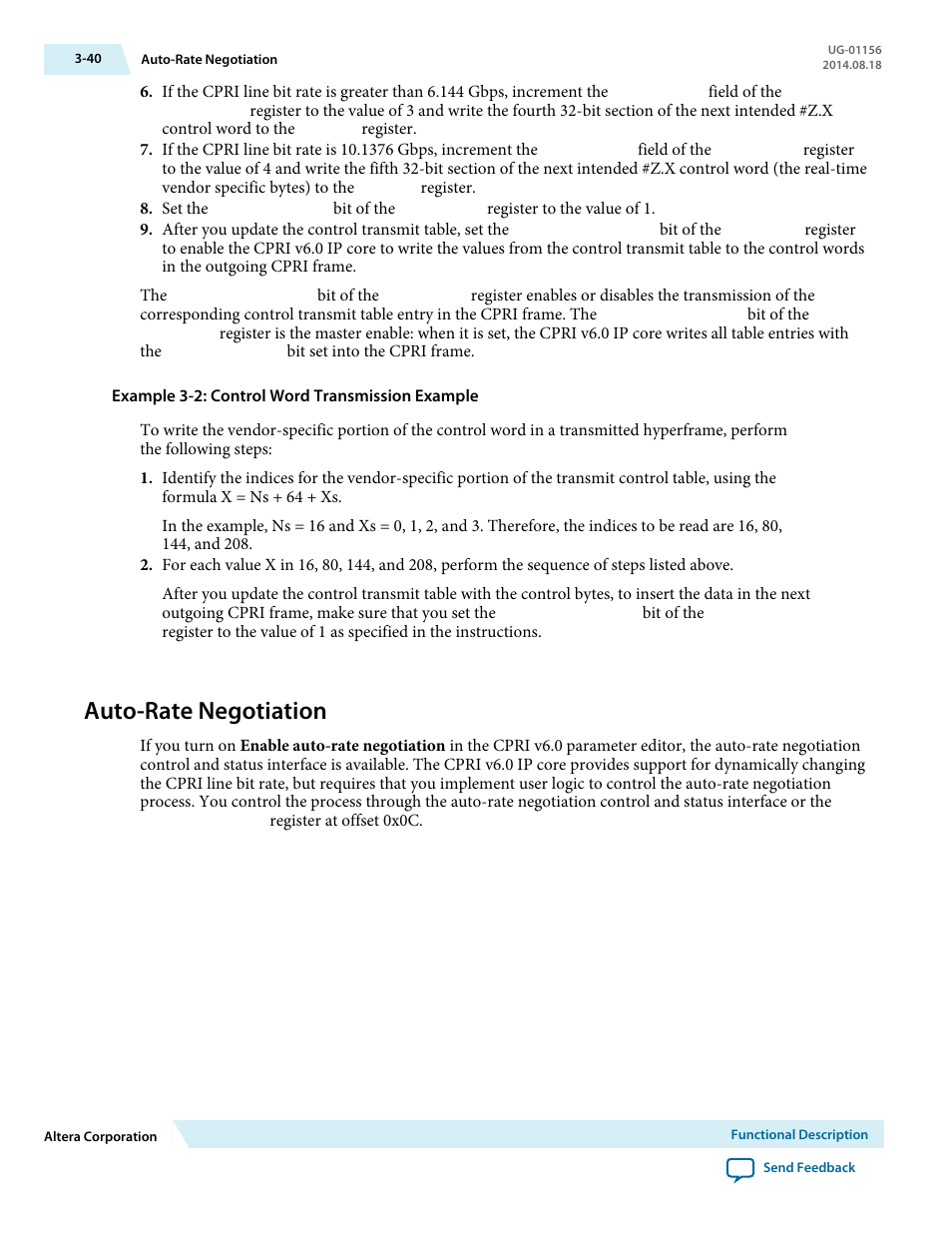 Auto-rate negotiation, Auto-rate negotiation -40 | Altera CPRI v6.0 MegaCore Function User Manual | Page 70 / 115