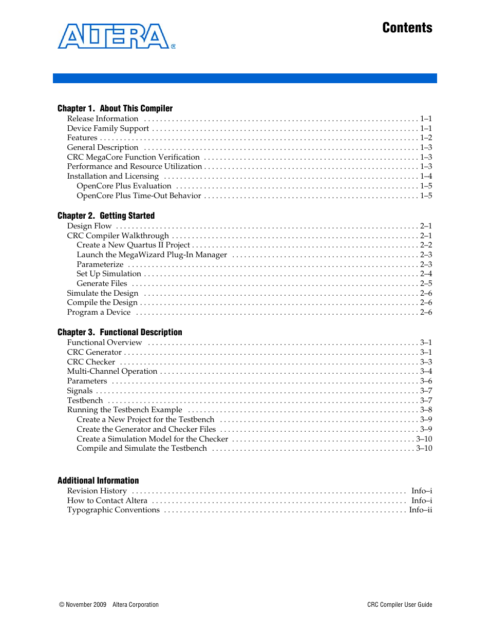Altera CRC Compiler User Manual | Page 3 / 30