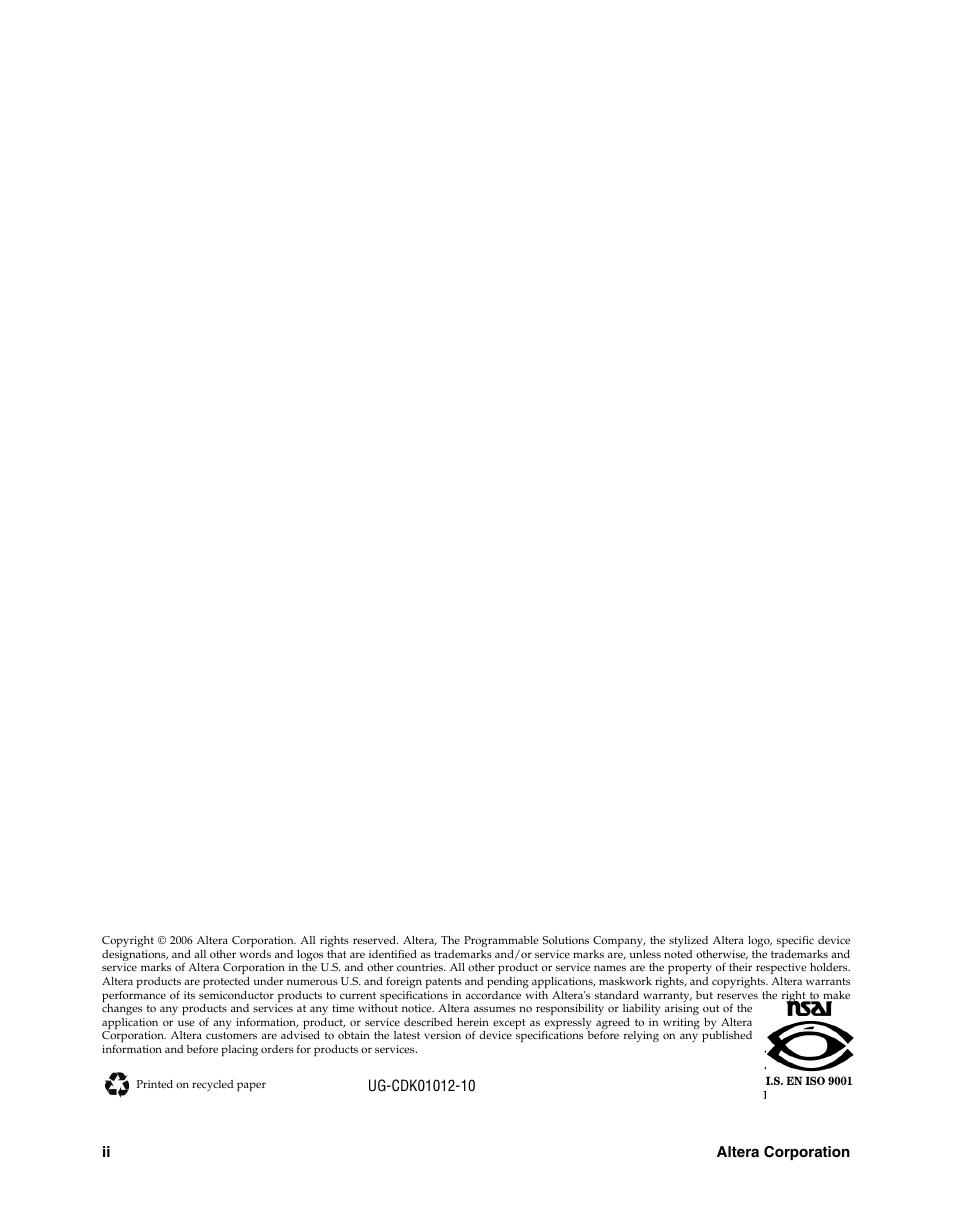Altera Cyclone II FPGA Starter User Manual | Page 2 / 50