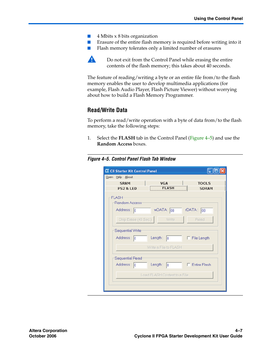 Read/write data | Altera Cyclone II FPGA Starter User Manual | Page 29 / 50