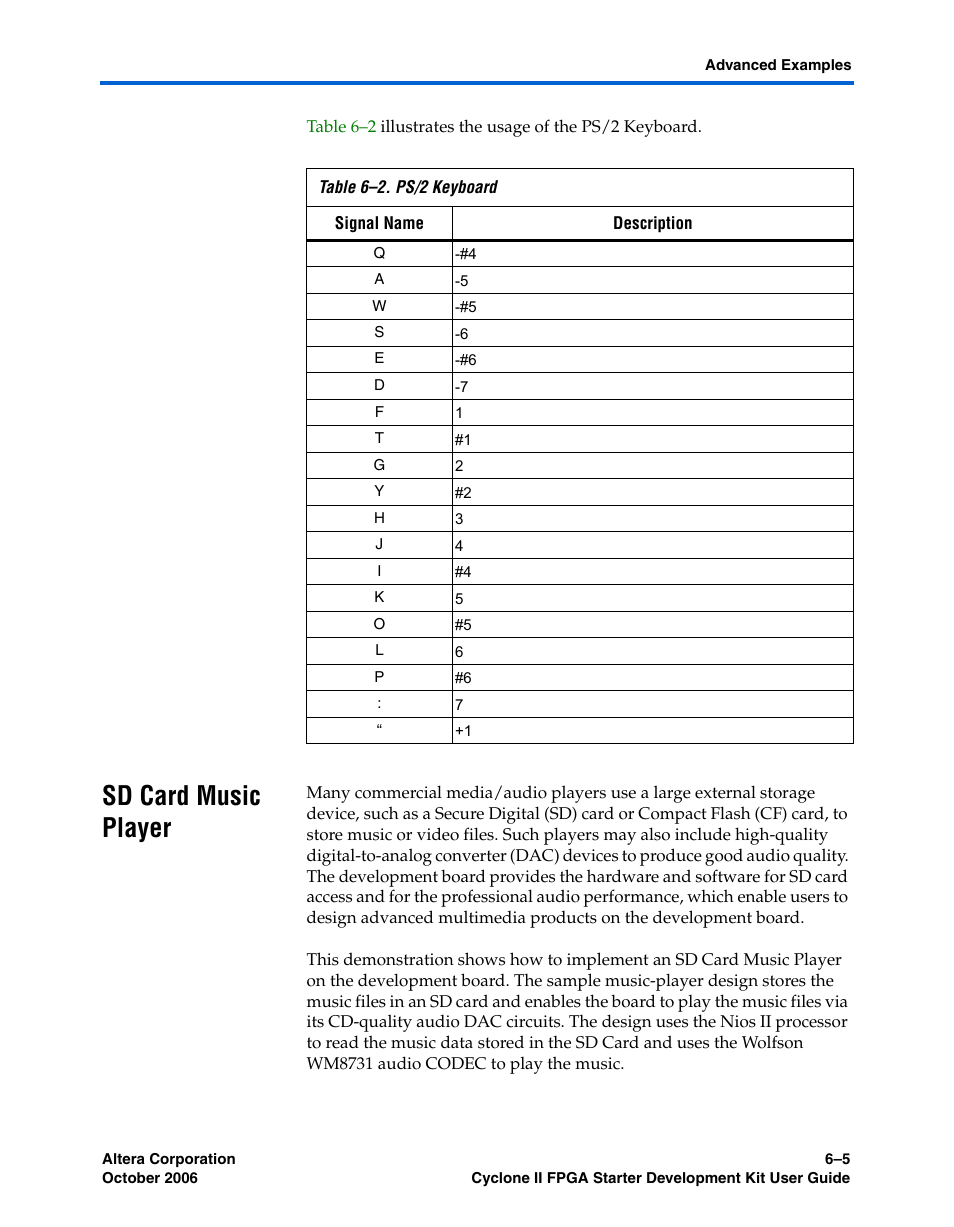Sd card music player, Sd card music player –5 | Altera Cyclone II FPGA Starter User Manual | Page 47 / 50