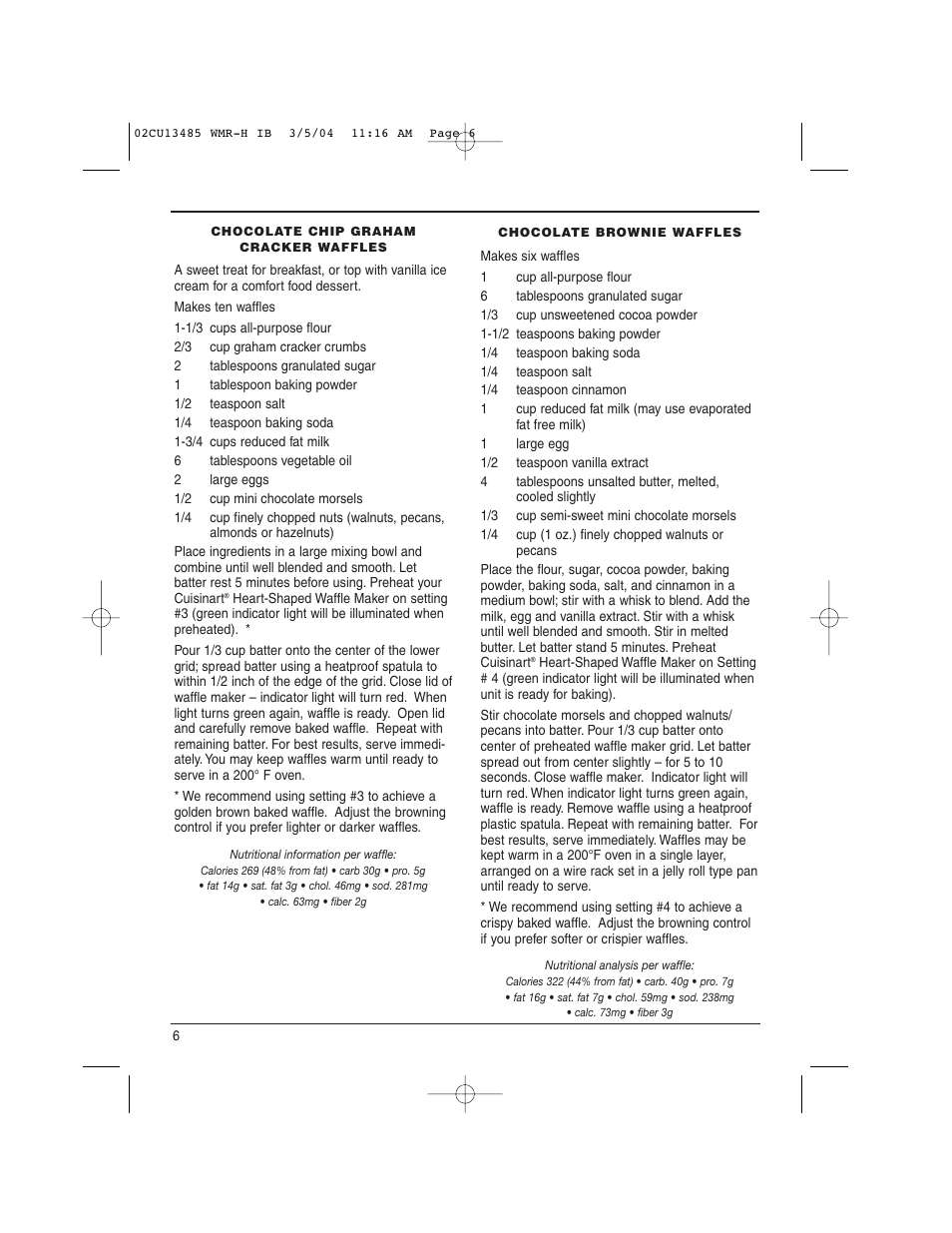 Cuisinart WMR-H User Manual | Page 6 / 8