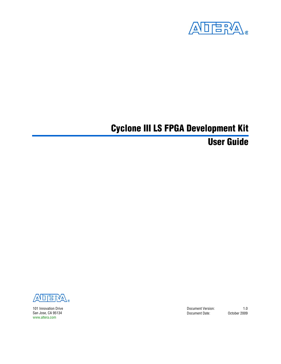 Altera Cyclone III LS FPGA User Manual | 42 pages