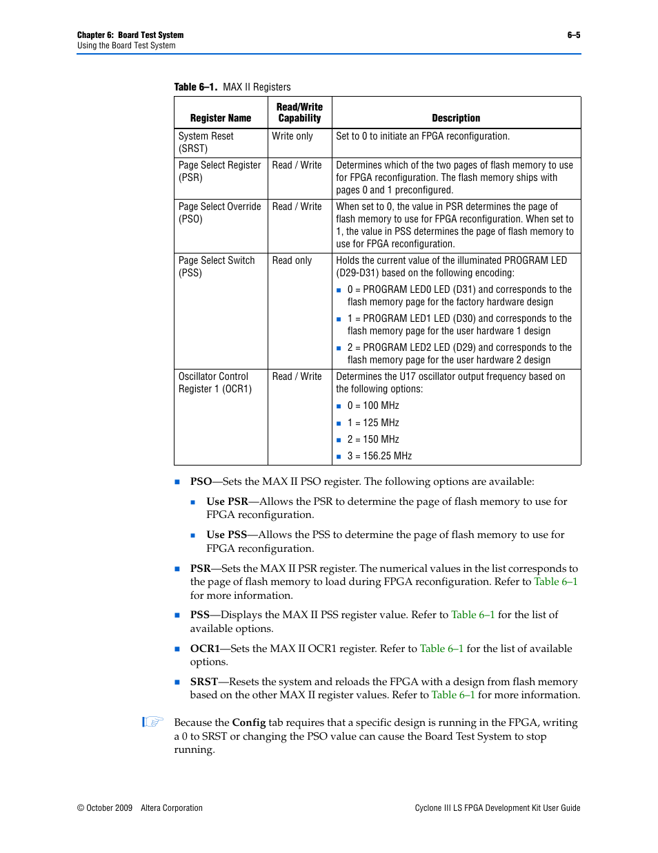 Refer to, For informa, Table 6–1 | Altera Cyclone III LS FPGA User Manual | Page 23 / 42