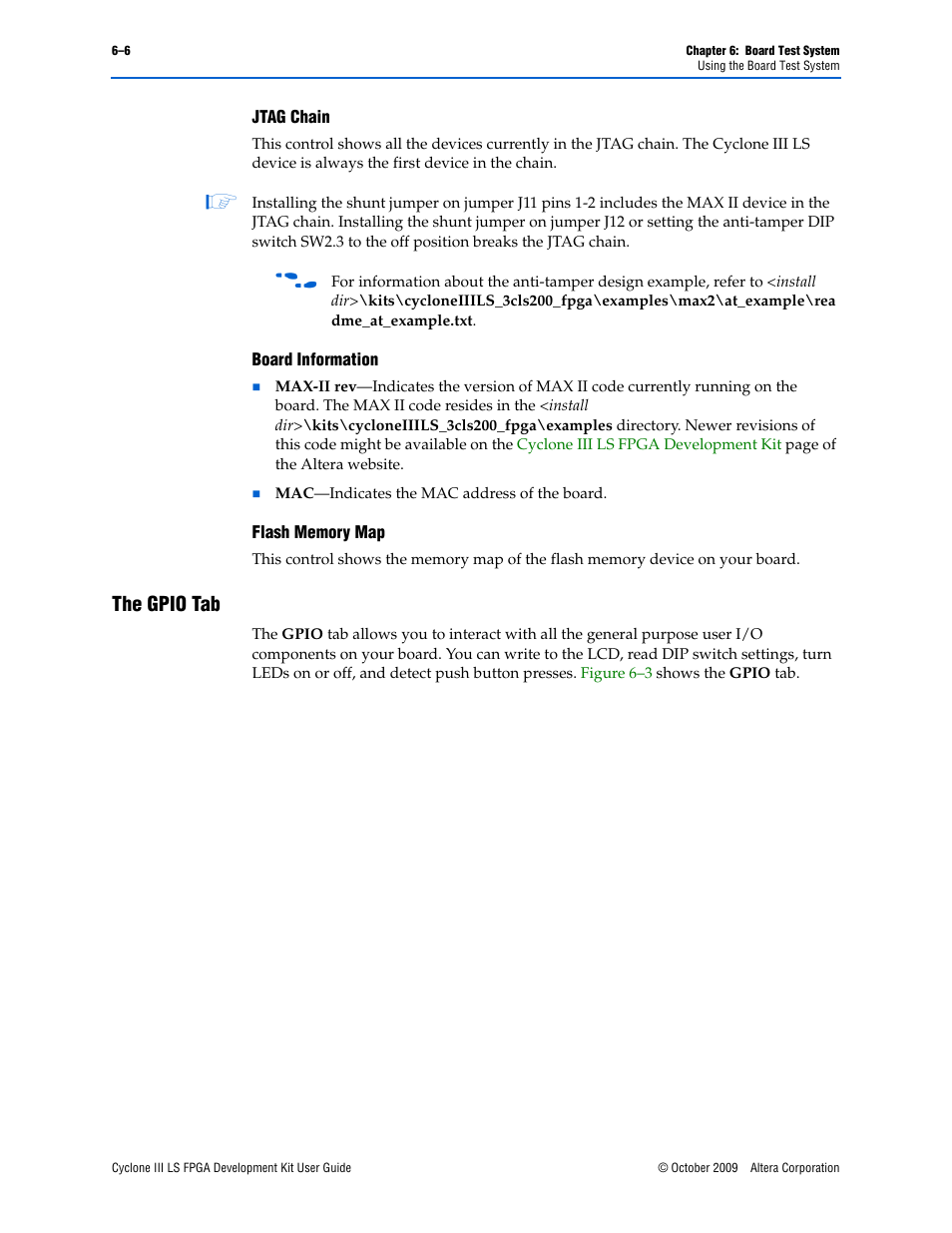 The gpio tab | Altera Cyclone III LS FPGA User Manual | Page 24 / 42