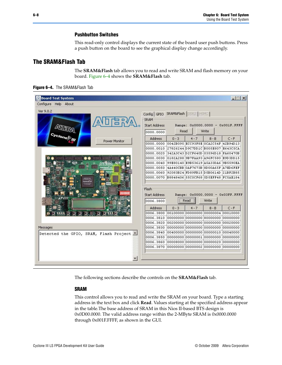 The sram&flash tab | Altera Cyclone III LS FPGA User Manual | Page 26 / 42