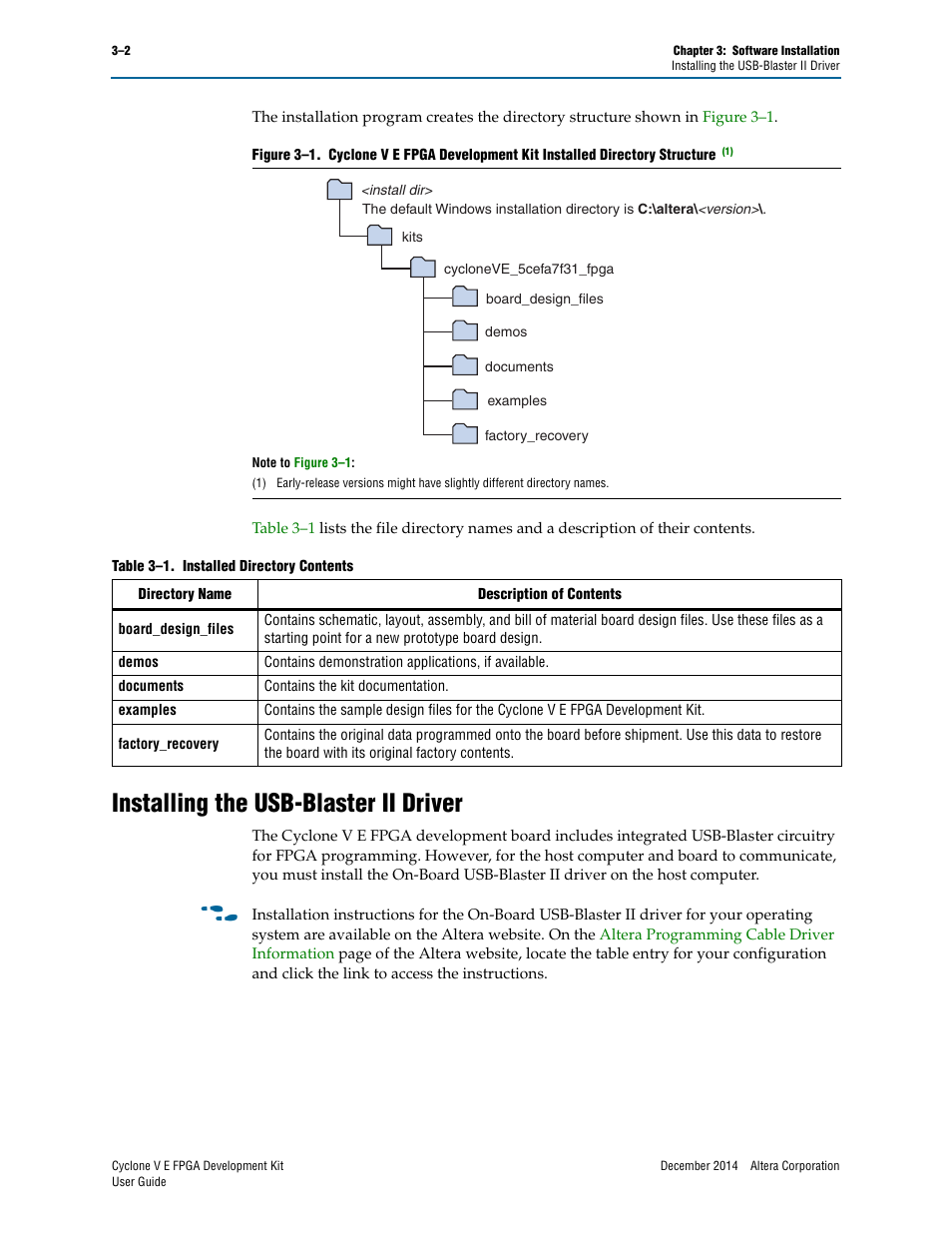 Installing the usb-blaster ii driver, Installing the usb-blaster ii driver –2 | Altera Cyclone V E FPGA User Manual | Page 10 / 38