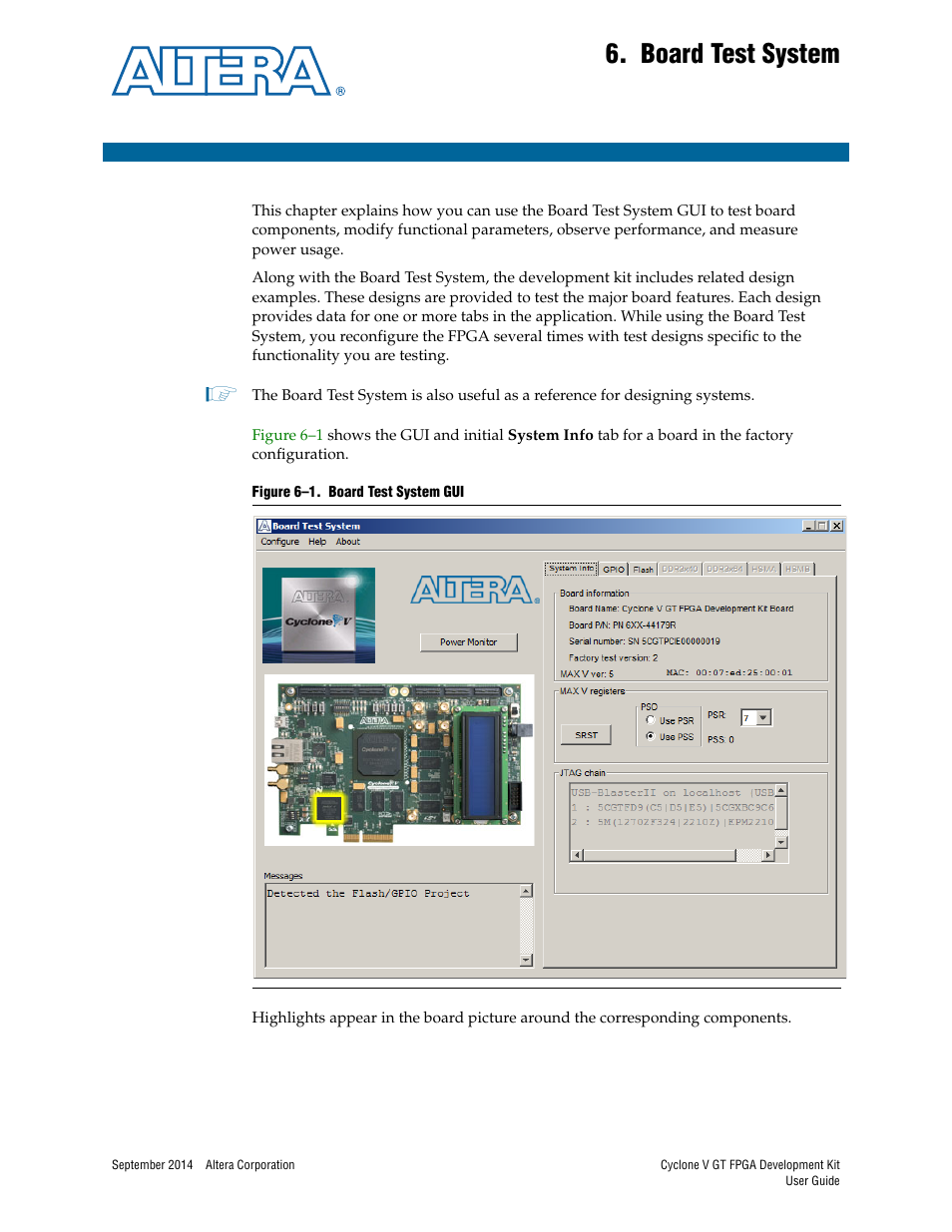 Board test system, Chapter 6. board test system | Altera Cyclone V GT FPGA User Manual | Page 23 / 50