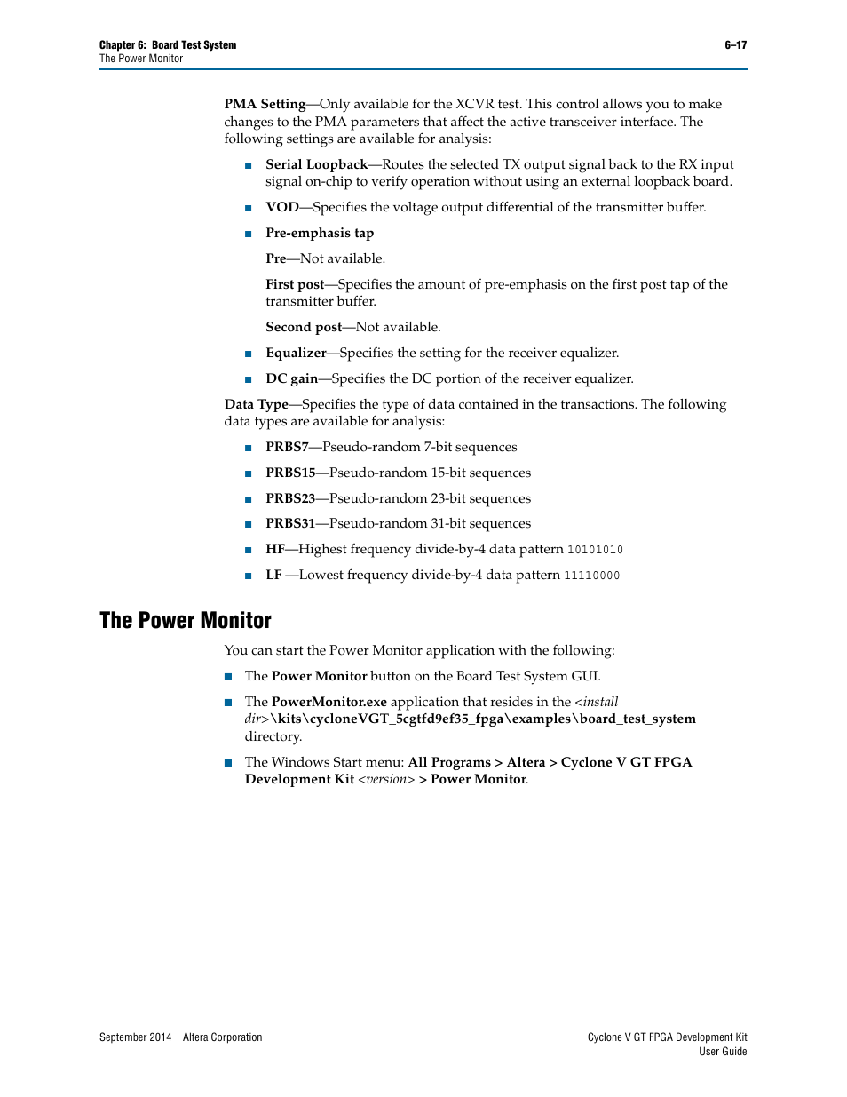 The power monitor, The power monitor –17, The power | Altera Cyclone V GT FPGA User Manual | Page 39 / 50