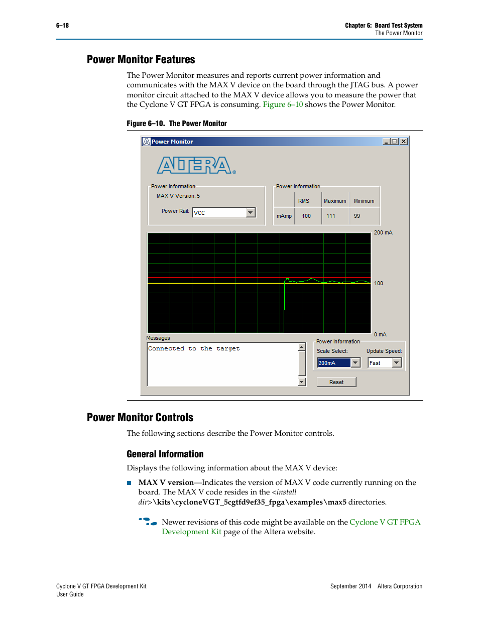 Power monitor features, Power monitor controls, General information | General information –18 | Altera Cyclone V GT FPGA User Manual | Page 40 / 50