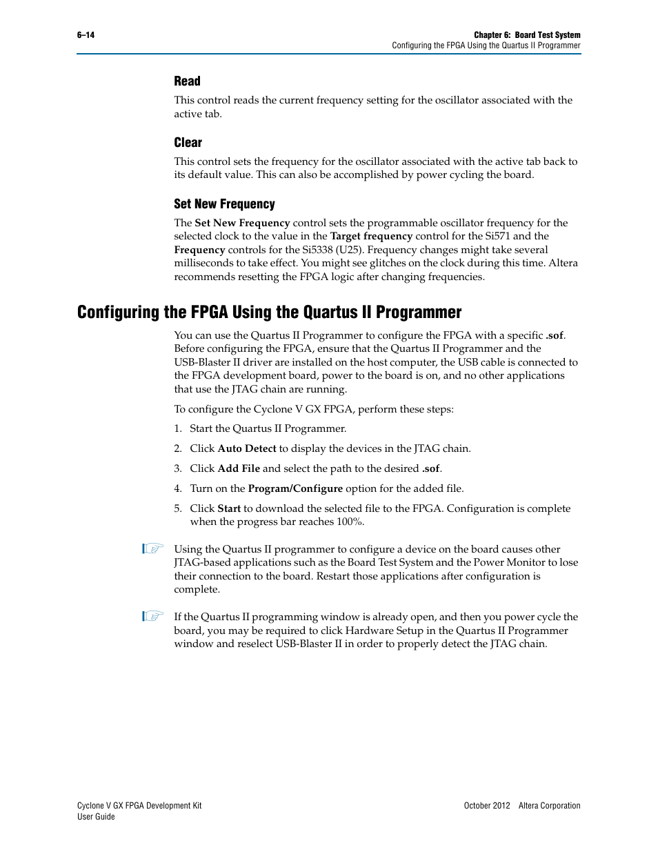 Read, Clear, Set new frequency | Read –14 clear –14 set new frequency –14 | Altera Cyclone V GX FPGA User Manual | Page 30 / 38