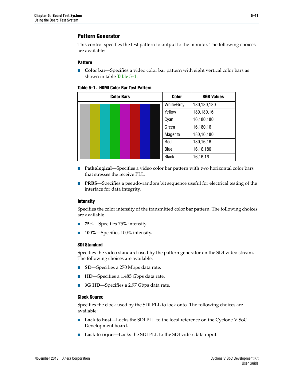 Pattern generator, Pattern generator –11 | Altera Cyclone V SoC User Manual | Page 29 / 44