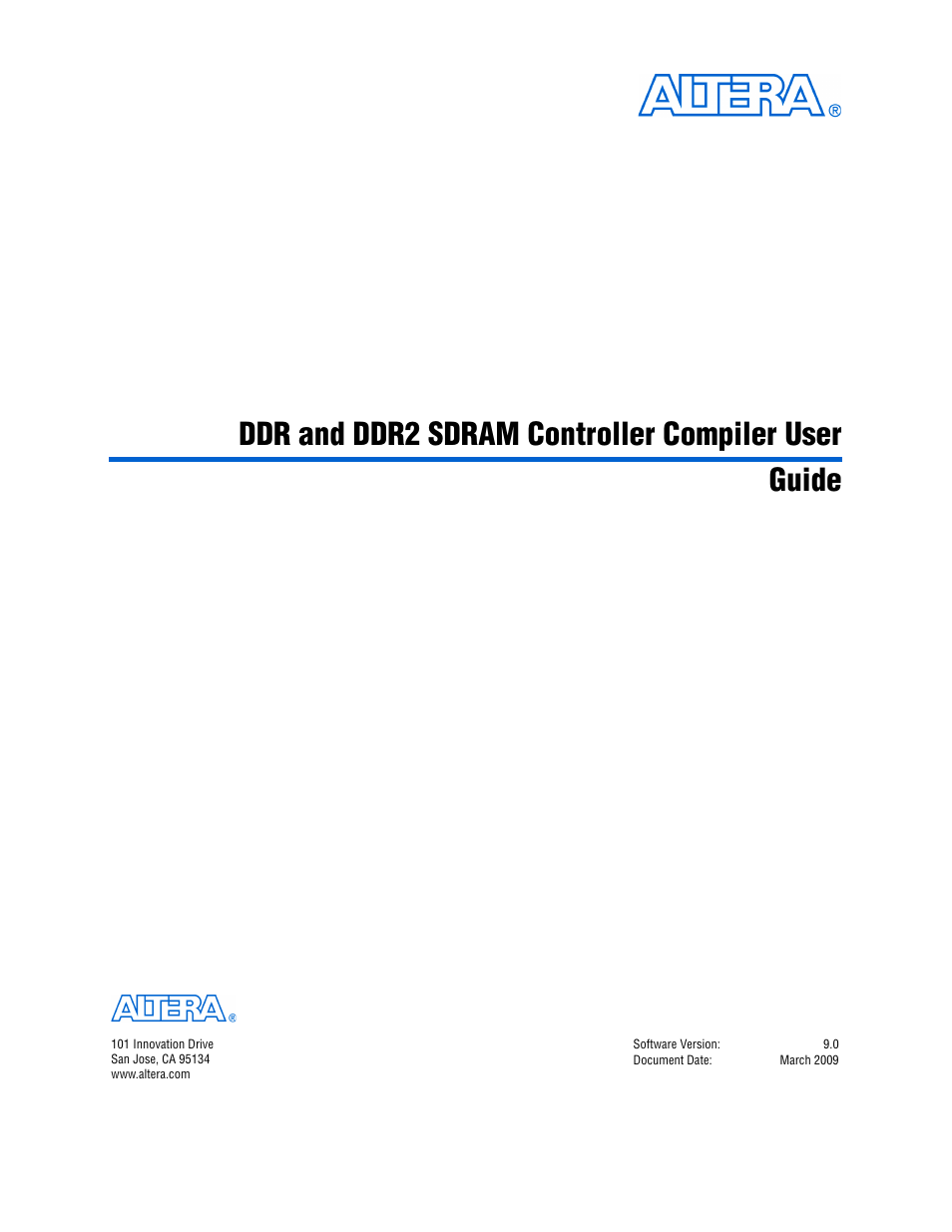 Altera DDR SDRAM Controller User Manual | 106 pages
