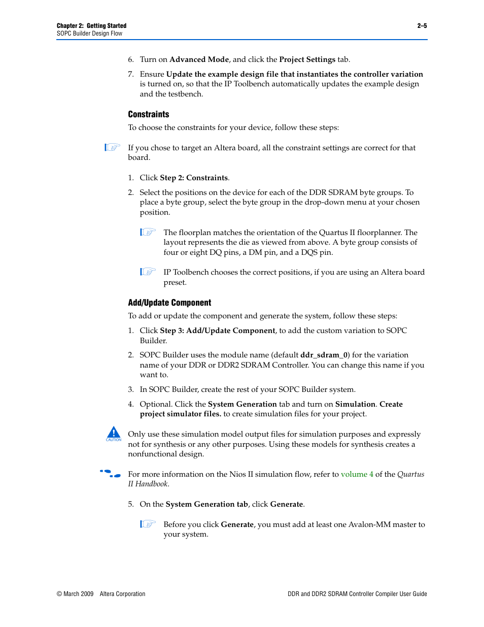 Altera DDR SDRAM Controller User Manual | Page 15 / 106