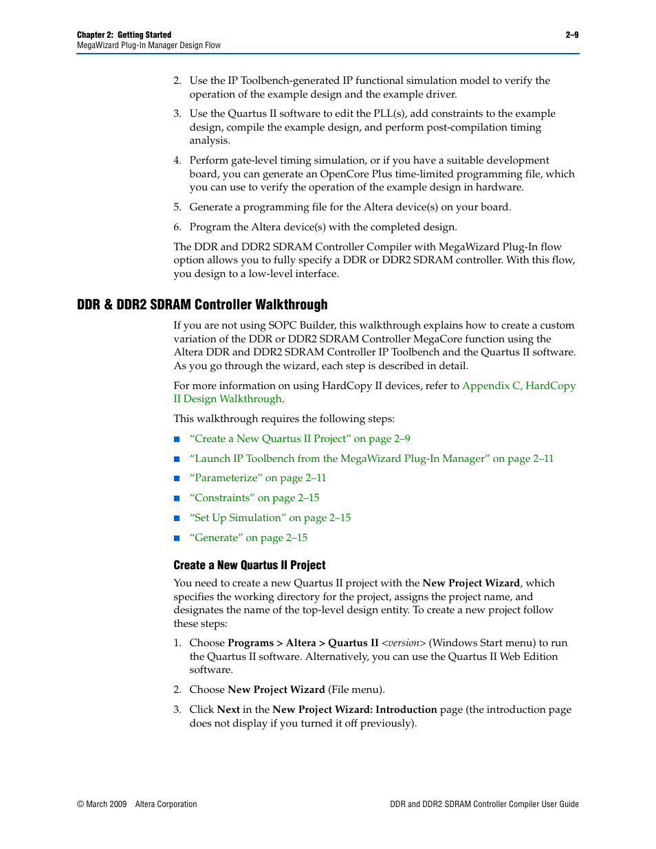 Ddr & ddr2 sdram controller walkthrough, Ddr & ddr2 sdram controller walkthrough –9 | Altera DDR SDRAM Controller User Manual | Page 19 / 106
