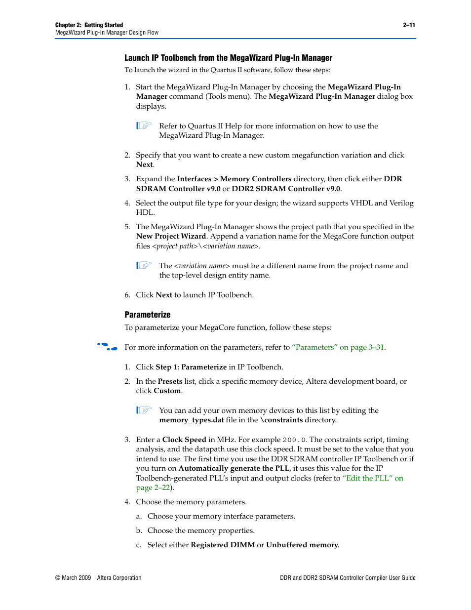 Fer to, Parameterize” on | Altera DDR SDRAM Controller User Manual | Page 21 / 106
