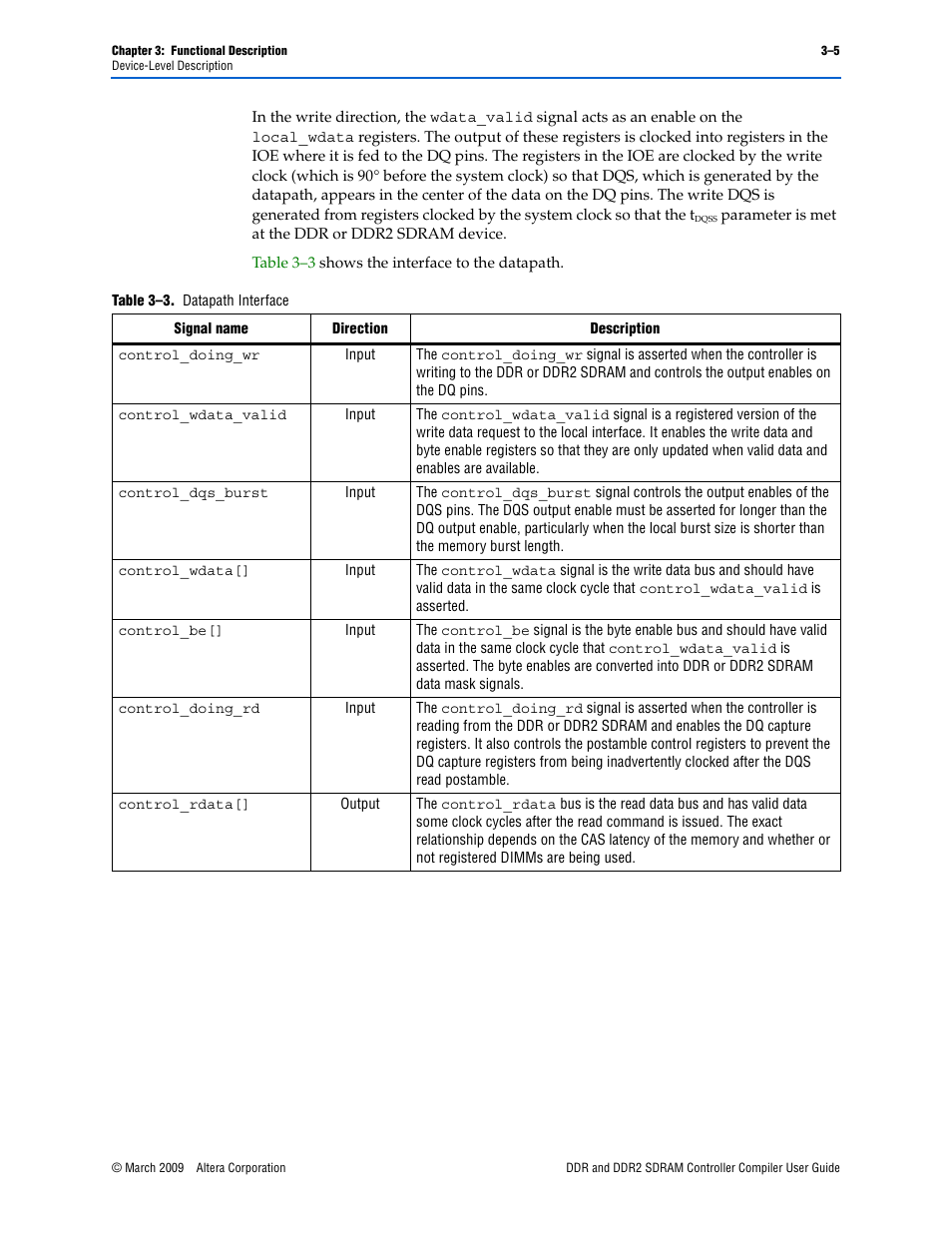 Altera DDR SDRAM Controller User Manual | Page 41 / 106