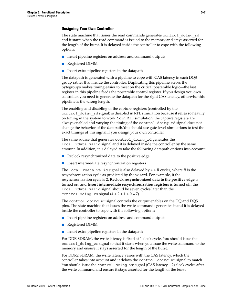 Altera DDR SDRAM Controller User Manual | Page 43 / 106