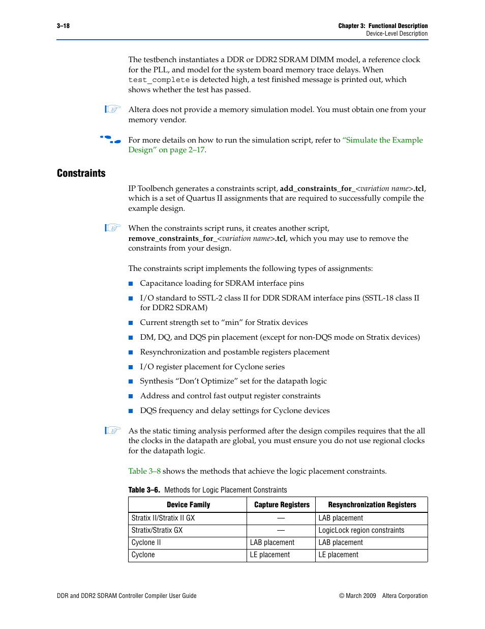 Constraints, Constraints –18 | Altera DDR SDRAM Controller User Manual | Page 54 / 106