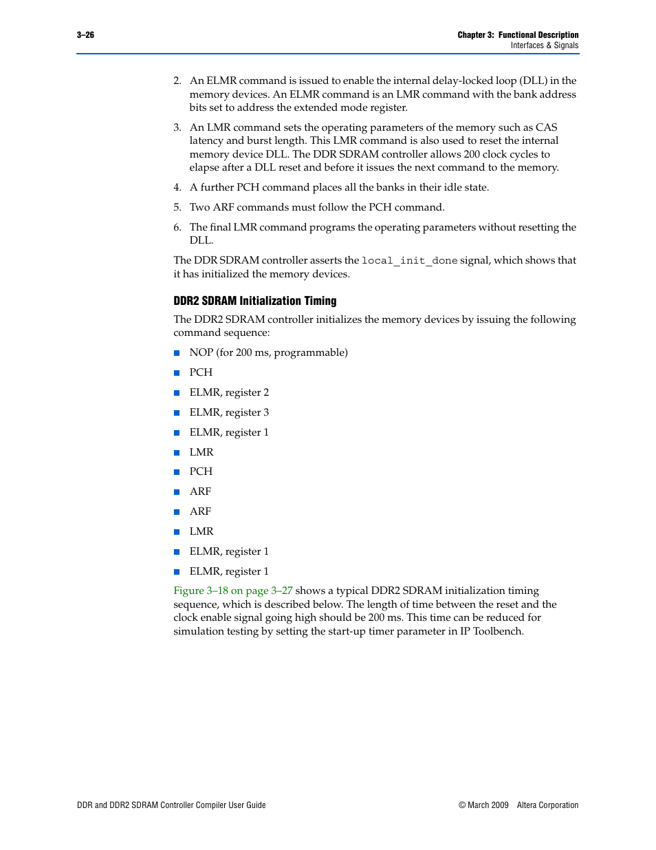 Ddr2 sdram initialization timing | Altera DDR SDRAM Controller User Manual | Page 62 / 106