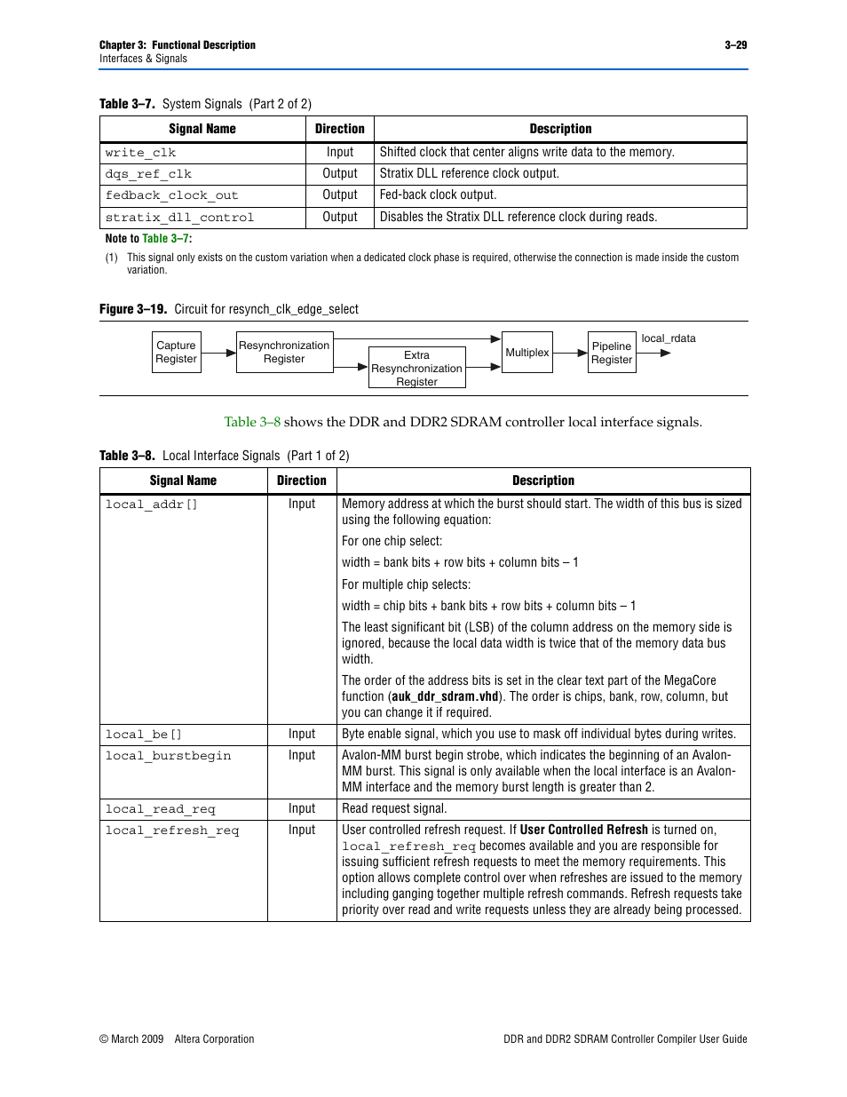 Resynch_clk, Ster (refer to, Figure 3–19 | Altera DDR SDRAM Controller User Manual | Page 65 / 106