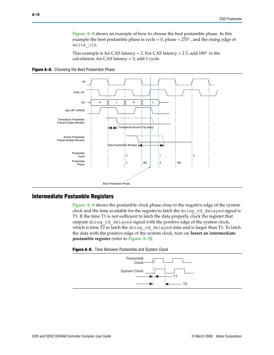Intermediate postamble registers, Intermediate | Altera DDR SDRAM Controller User Manual | Page 90 / 106