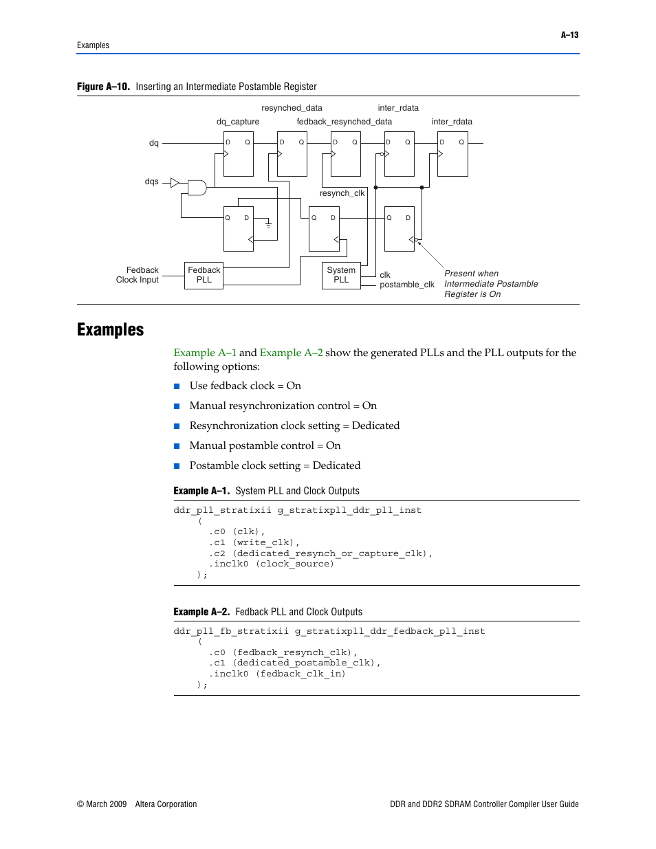 Examples | Altera DDR SDRAM Controller User Manual | Page 91 / 106