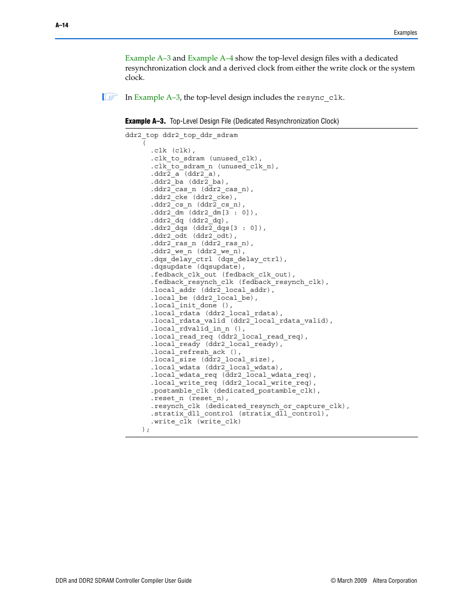 Altera DDR SDRAM Controller User Manual | Page 92 / 106