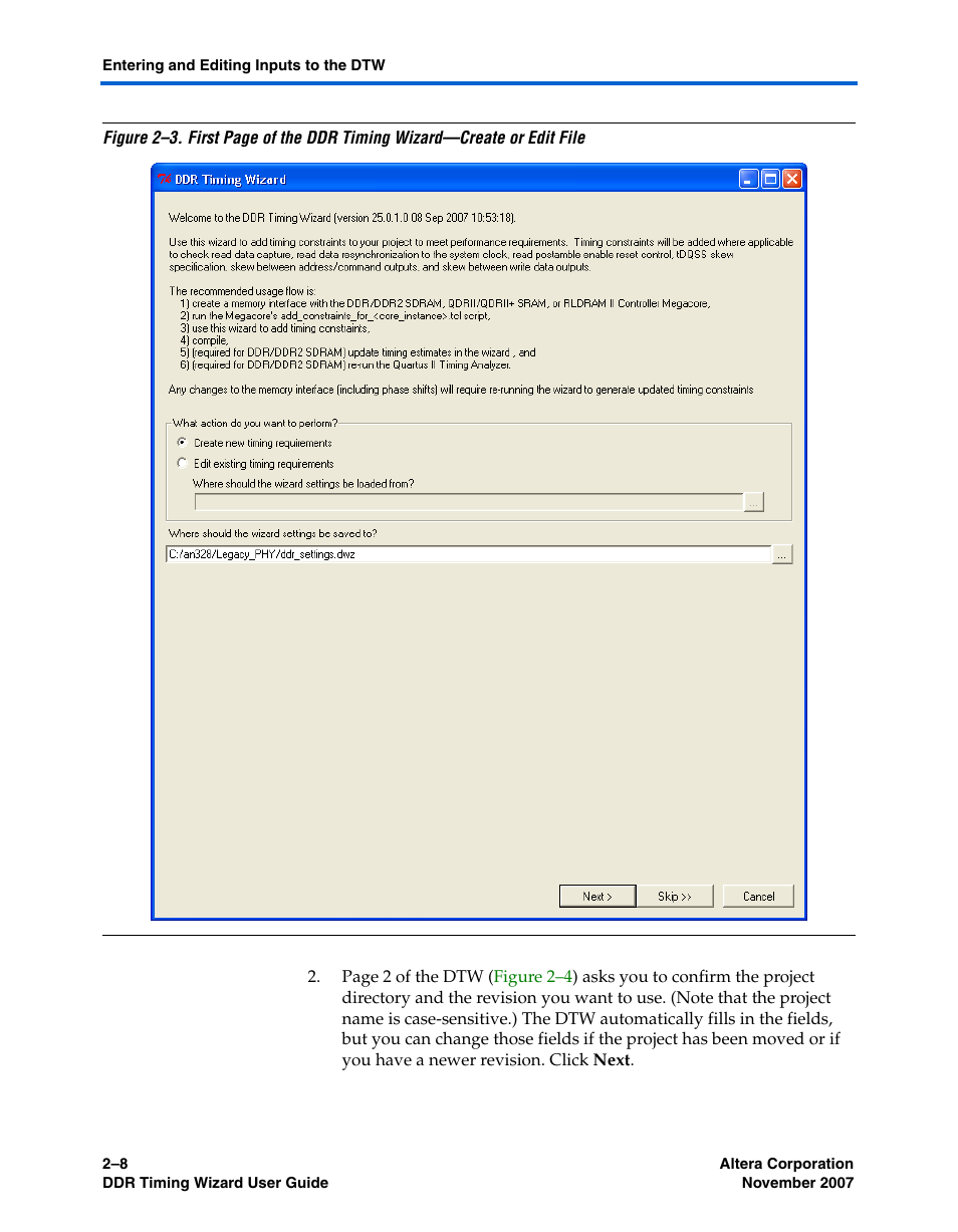 Figure 2–3 | Altera DDR Timing Wizard User Manual | Page 20 / 92