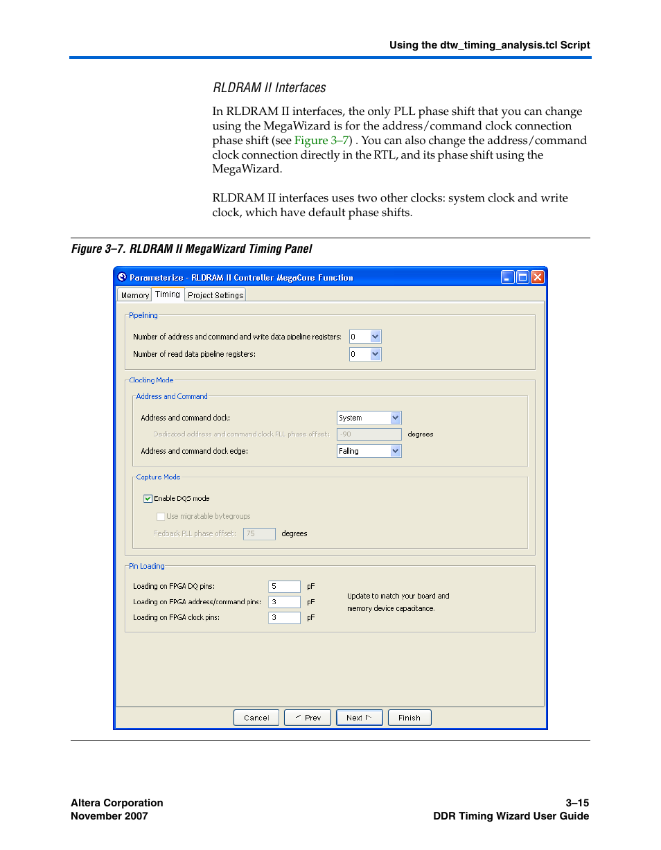 Rldram ii interfaces | Altera DDR Timing Wizard User Manual | Page 75 / 92