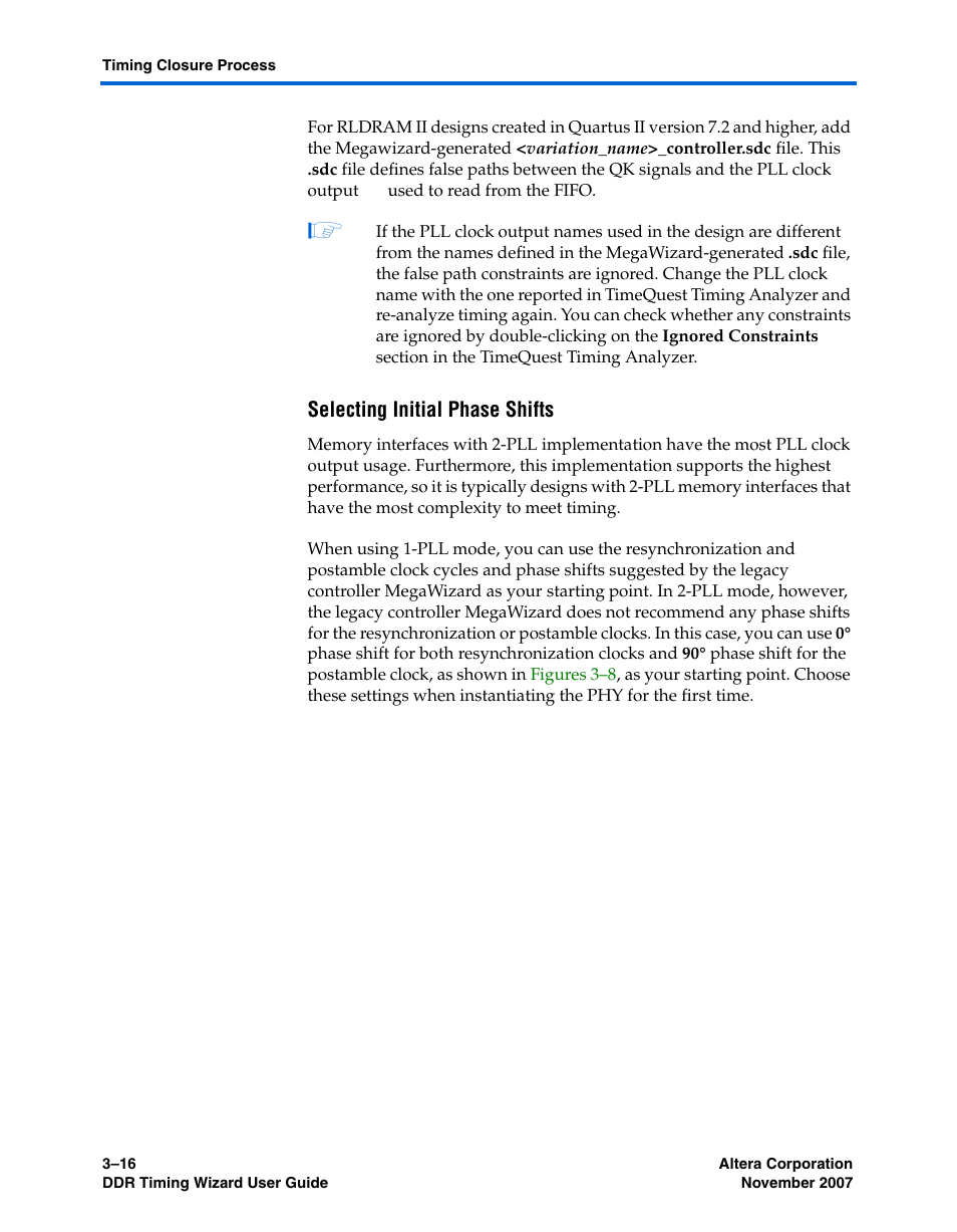 Selecting initial phase shifts | Altera DDR Timing Wizard User Manual | Page 76 / 92