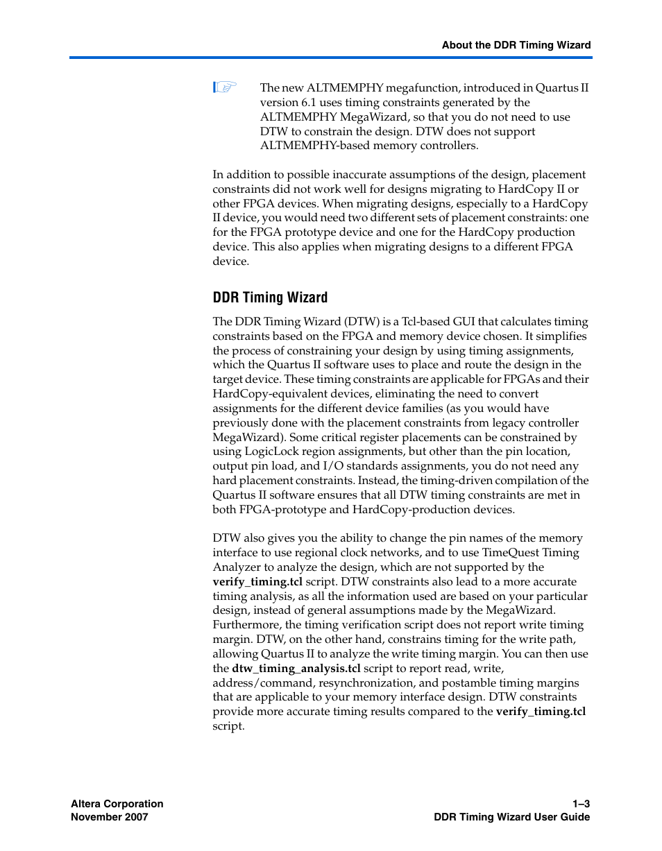 Ddr timing wizard | Altera DDR Timing Wizard User Manual | Page 9 / 92