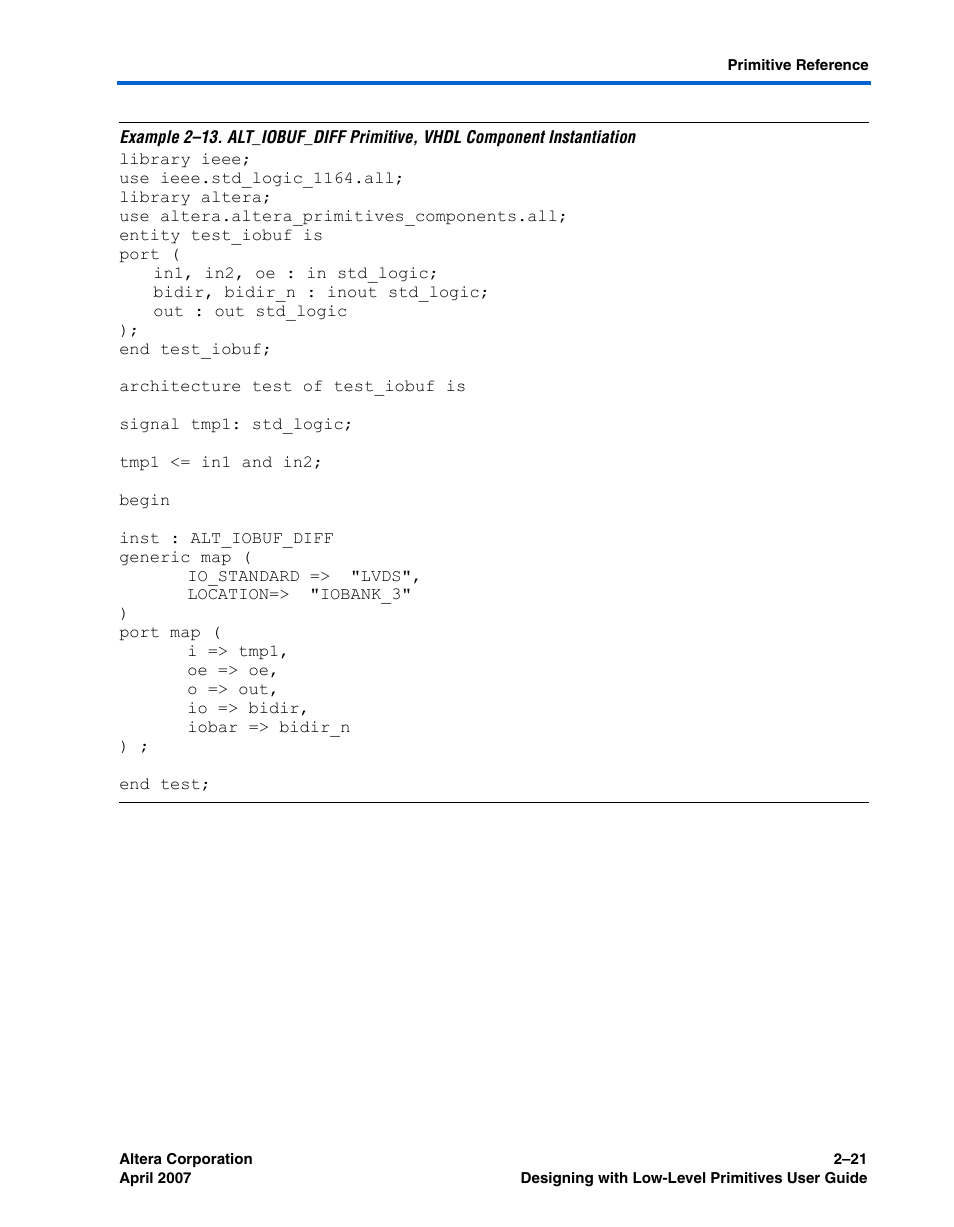 Example 2–13, Shows | Altera Designing With Low-Level Primitives User Manual | Page 43 / 56